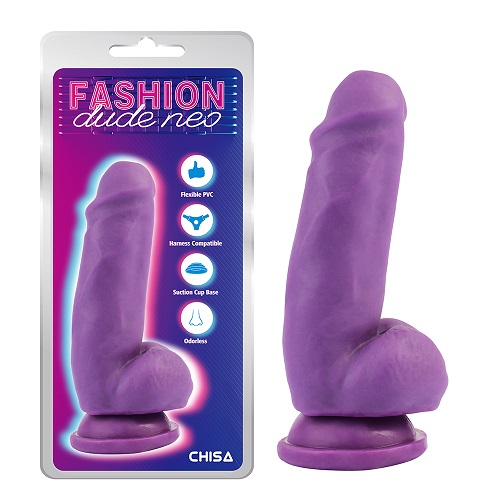6.9 اینچ خروس با چگالی دوگانه Dildo بنفش