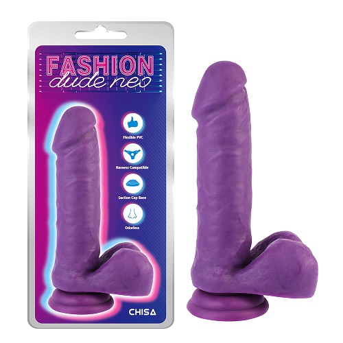 7.6 اینچ خروس با چگالی دوگانه Dildo بنفش