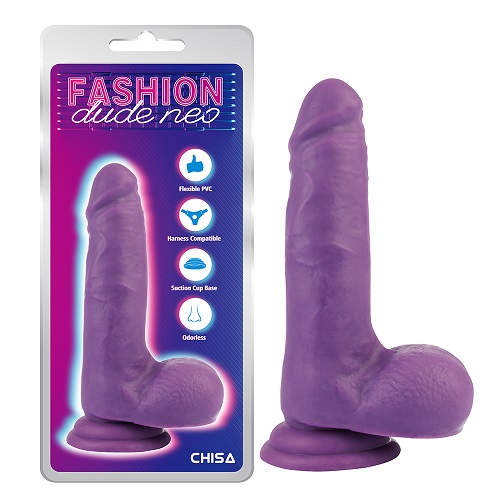 7 اینچ خروس با چگالی دوگانه Dildo بنفش