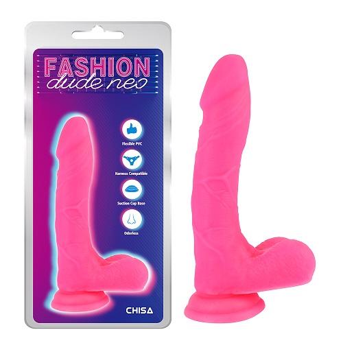 8 اینچ خروس با چگالی دوگانه Dildo صورتی